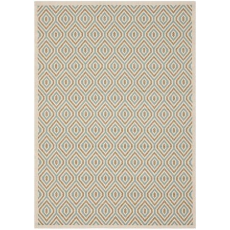 Safavieh Veranda Power Loomed Medium Rectangle Rug- Cream - Aqua- 5 Ft. 3 In. X 7 Ft. 7 In. VER003-0213-5